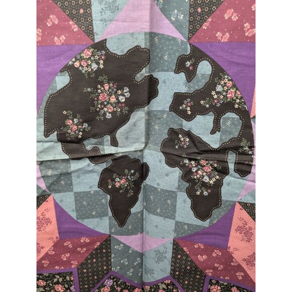 "PEACE IT TOGETHER" PATCHWORK QUILT TOP FABRIC PANEL 1 yd x 44" Peace on Earth - Picture 2 of 5